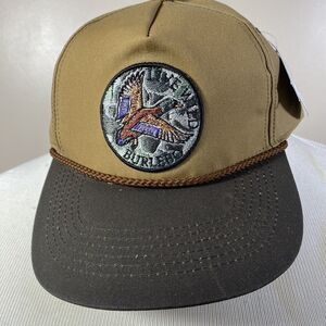 Burlebo Outdoors Live Wild Duck  SnapBack Rope Hat Waxed Canvas Khaki Camp Patch